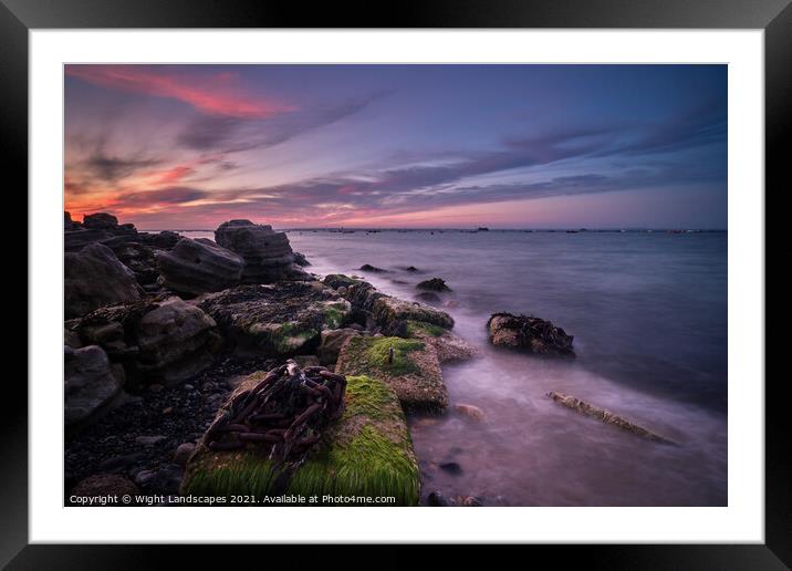 Last Light At Seaview Isle Of Wight Framed Mounted Print by Wight Landscapes