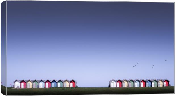 Beach Huts at Blyth Canvas Print by Mark Jones