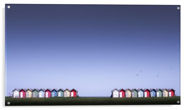 Beach Huts at Blyth Acrylic by Mark Jones
