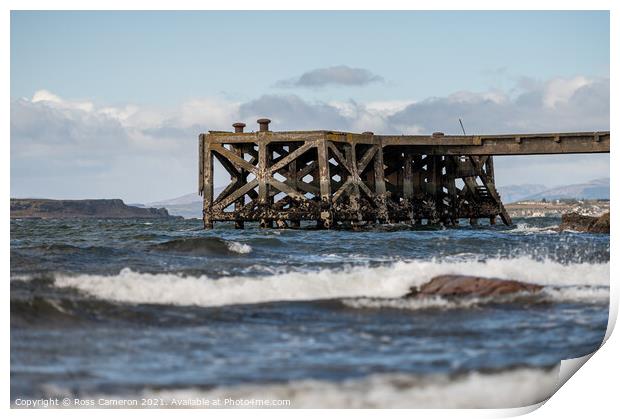 Waves at the Pier Print by Ross Cameron
