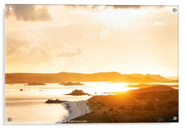 View from Lawrence's Bay, St Martin's, towards Tresco, Isles of Scilly Acrylic by Justin Foulkes
