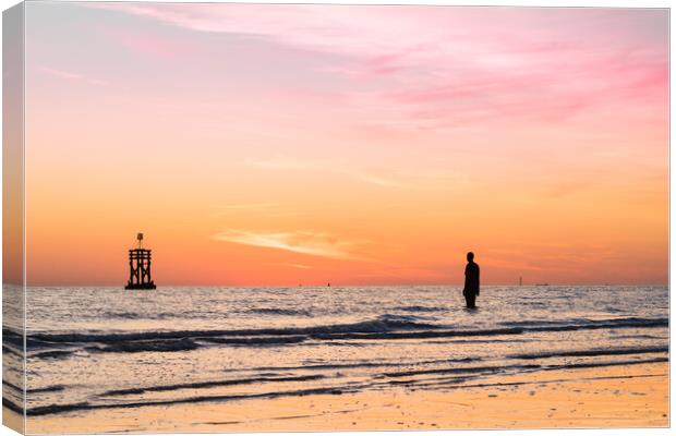 Silhouettes of an Iron Man and a tide marker Canvas Print by Jason Wells