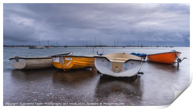 Boats at Brancaster Print by Graeme Taplin Landscape Photography