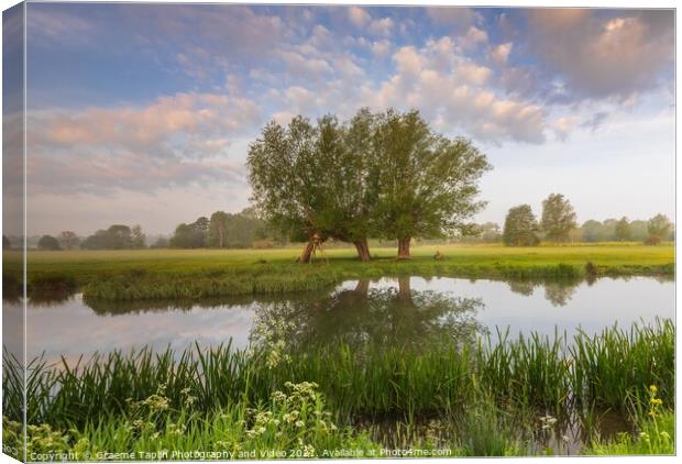 Three Kings on the River Stour at Dedham Vale Canvas Print by Graeme Taplin Landscape Photography