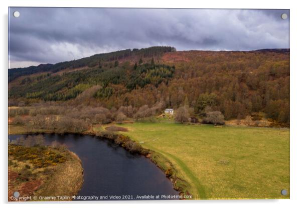 Cottage on the River Glass, Strathglass in the Scottish Highlands  Acrylic by Graeme Taplin Landscape Photography