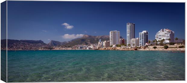 Clear turquoise waters of Calpe Bay Canvas Print by Leighton Collins