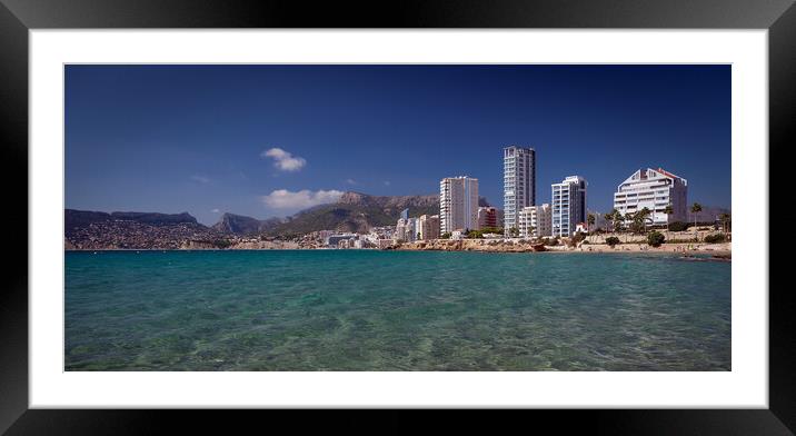 Clear turquoise waters of Calpe Bay Framed Mounted Print by Leighton Collins