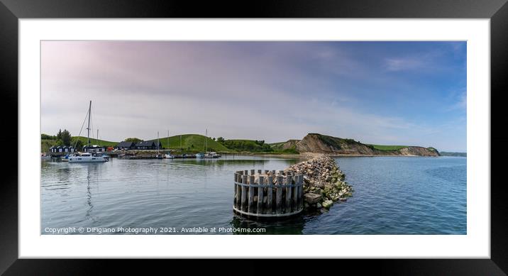 Ejerslev Lyng Harbor Panorama Framed Mounted Print by DiFigiano Photography