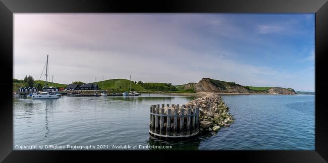 Ejerslev Lyng Harbor Panorama Framed Print by DiFigiano Photography