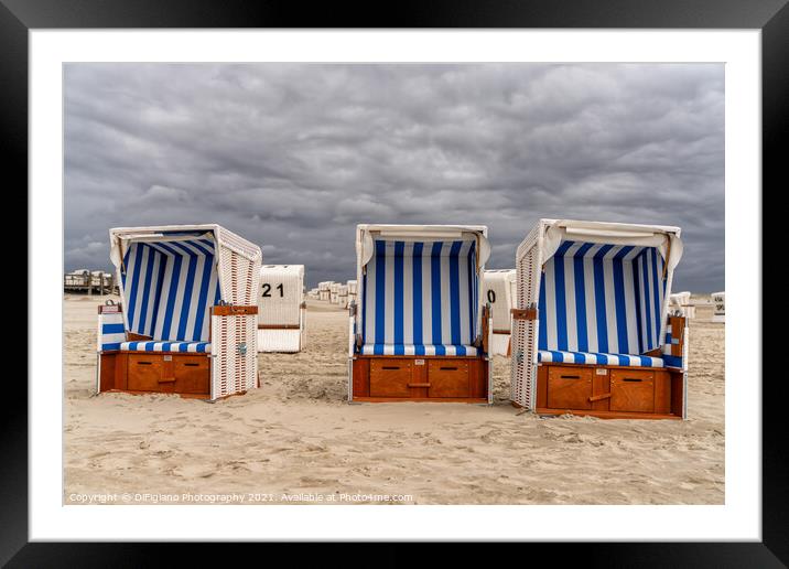 Wadden Sea Beach Baskets Framed Mounted Print by DiFigiano Photography