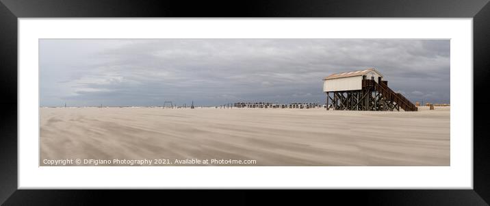 Sankt Peter-Ording Beach Panorama Framed Mounted Print by DiFigiano Photography
