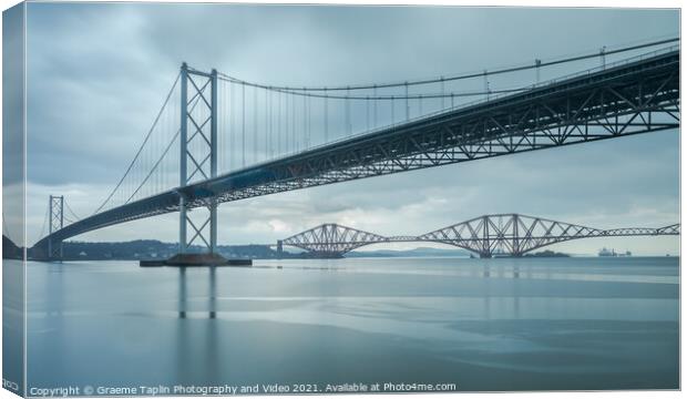 Forth Bridges Scotland Canvas Print by Graeme Taplin Landscape Photography