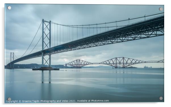 Forth Bridges Scotland Acrylic by Graeme Taplin Landscape Photography