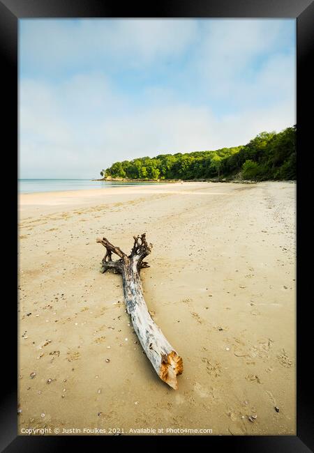 The beach at Priory Bay, Isle of Wight Framed Print by Justin Foulkes