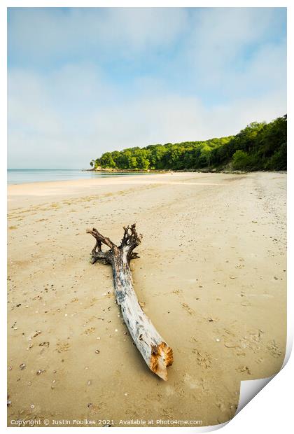 The beach at Priory Bay, Isle of Wight Print by Justin Foulkes