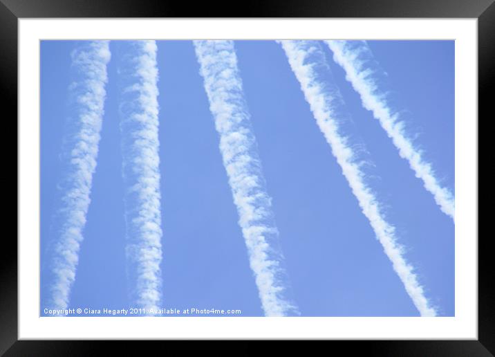 Plane trails Framed Mounted Print by Ciara Hegarty