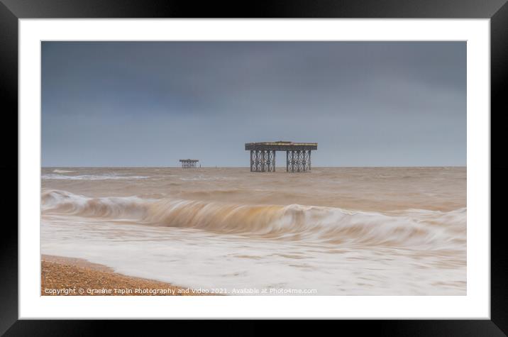 Sizewell A nuclear plant cooling towers Framed Mounted Print by Graeme Taplin Landscape Photography