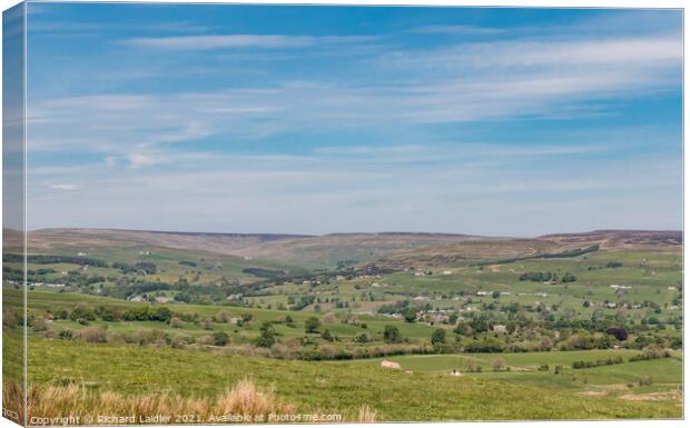Over to the Hudes Hope  from the Kelton Road, Teesdale Canvas Print by Richard Laidler
