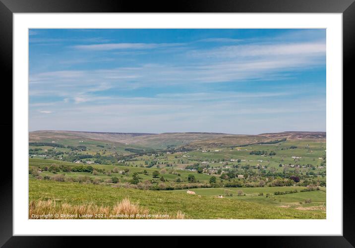 Over to the Hudes Hope  from the Kelton Road, Teesdale Framed Mounted Print by Richard Laidler