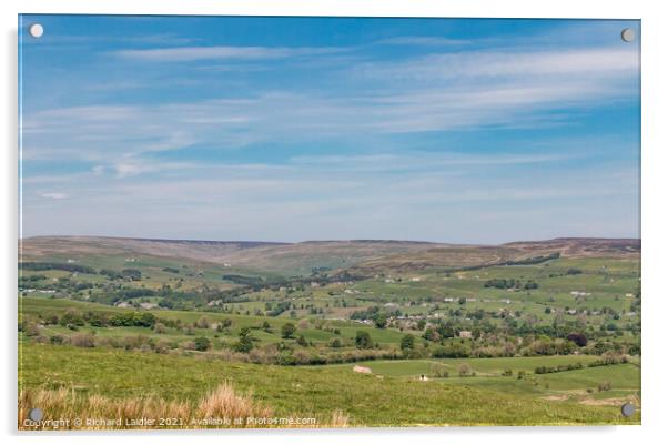 Over to the Hudes Hope  from the Kelton Road, Teesdale Acrylic by Richard Laidler