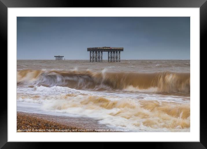 Sizewell A cooling towers rise from the North Sea Framed Mounted Print by Graeme Taplin Landscape Photography