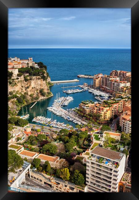 Monaco Aerial View Over Port De Fontvieille Framed Print by Artur Bogacki