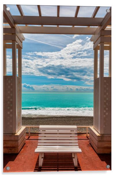 Promenade des Anglais Pergola Bench In Nice Acrylic by Artur Bogacki