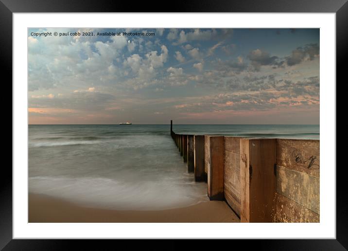 Dawn by the sea. Framed Mounted Print by paul cobb