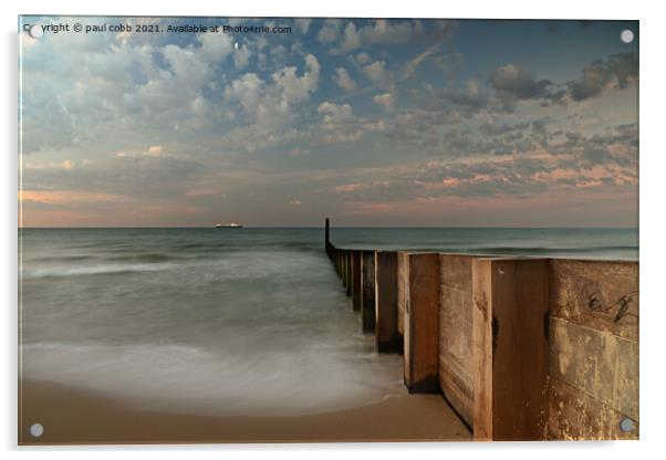 Dawn by the sea. Acrylic by paul cobb