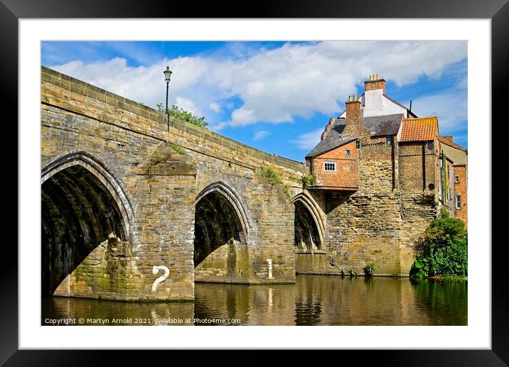 Mediaeval  Elvet Bridge Durham City Framed Mounted Print by Martyn Arnold