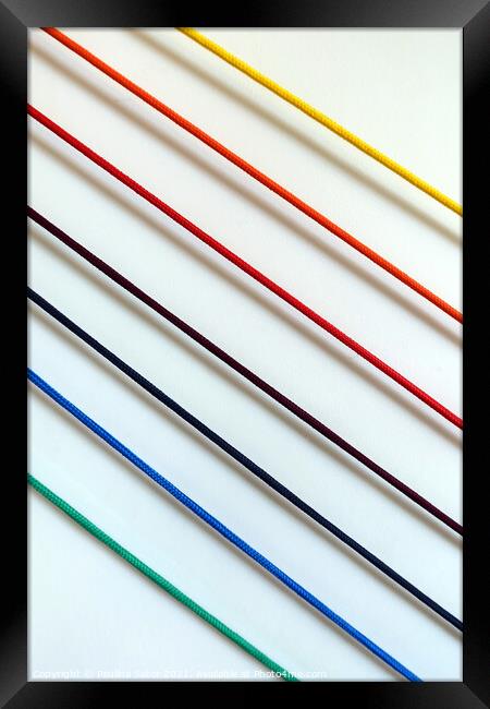 Rainbow strings Framed Print by Paulina Sator