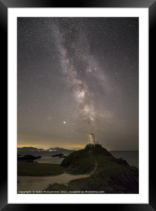 The milky way at Llanddwyn island, Anglesey, Wales Framed Mounted Print by Katie McGuinness