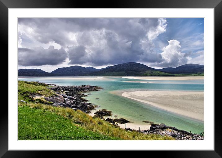 Stormclouds Gathering Over Luskentyre Framed Mounted Print by Jacqi Elmslie