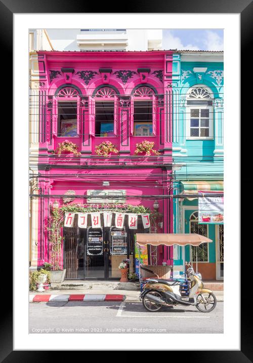 Colourful shophouse Framed Mounted Print by Kevin Hellon