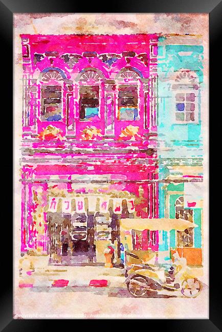 Colourful shophouse Framed Print by Kevin Hellon