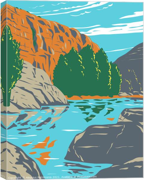 Agua Fria National Monument Centered on Agua Fria River Canyon in Arizona WPA Poster Art Canvas Print by Aloysius Patrimonio