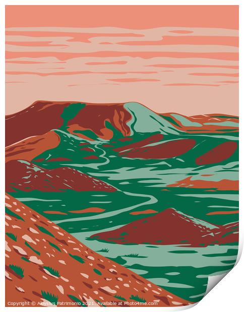 Alibates Flint Quarries National Monument Showing Red Bluffs Canyon Rims and Mesas near Fritch Texas WPA Poster Art Print by Aloysius Patrimonio
