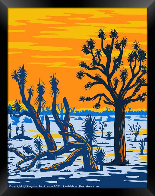 Arizona Joshua Tree Forest Found near the West End of the Grand Canyon East of the Lake Mead National Recreation Area WPA Poster Art Framed Print by Aloysius Patrimonio
