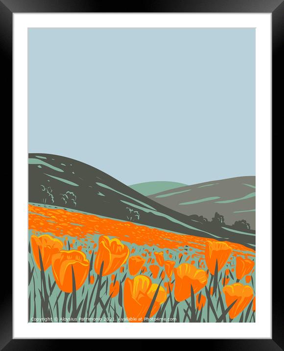 Berryessa Snow Mountain National Monument in California Coast Ranges in Napa, Yolo, Solano, Lake, Colusa, Glenn and Mendocino Counties WPA Poster Art Framed Mounted Print by Aloysius Patrimonio