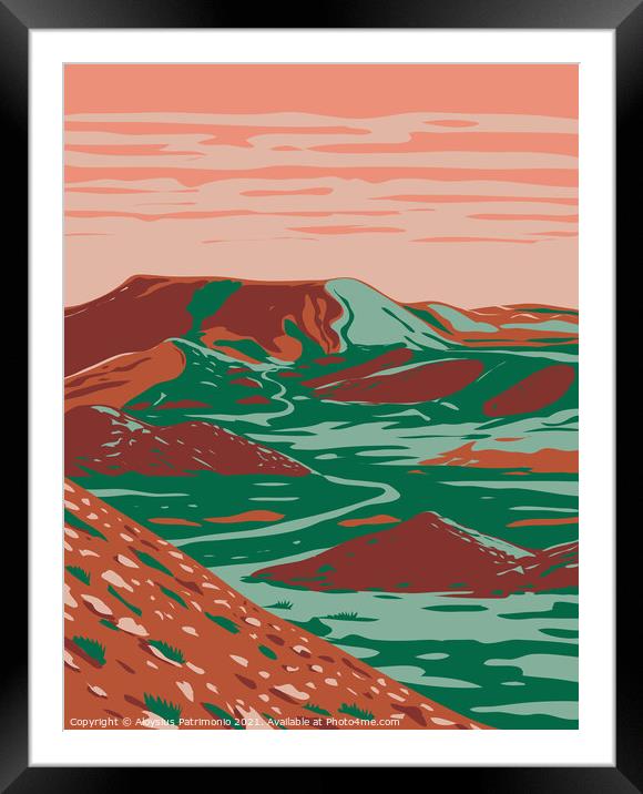 Alibates Flint Quarries National Monument Showing Red Bluffs Canyon Rims and Mesas near Fritch Texas WPA Poster Art Framed Mounted Print by Aloysius Patrimonio