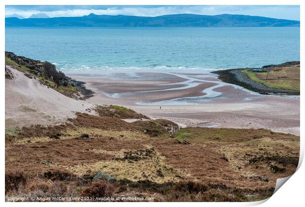 Sandy beach with view of Raasay and Isle of Skye Print by Angus McComiskey