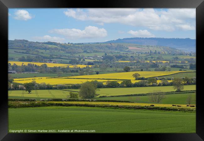 South Shropshire Summer Landscape Framed Print by Simon Marlow