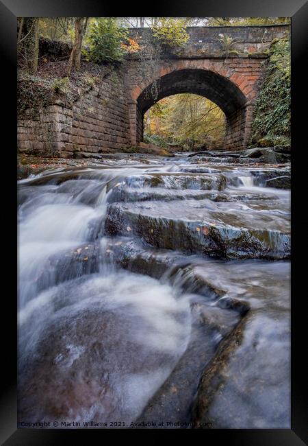 Bridge over May Beck, Sneaton Forest, Nr Whitby Framed Print by Martin Williams