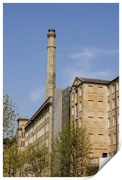 Dean Clough and the Victoria Mill Chimney  Print by Glen Allen
