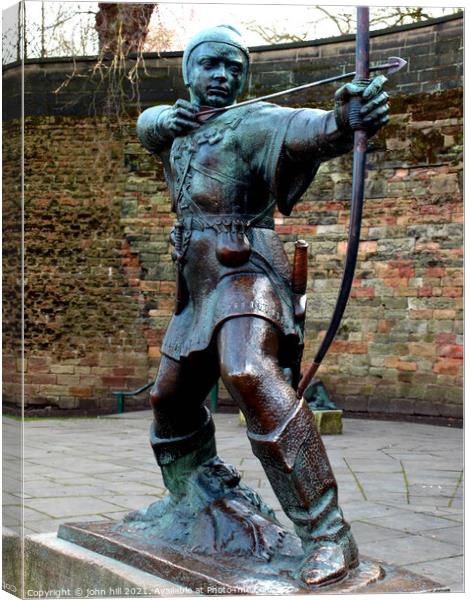 Robin Hood statue at Nottingham Canvas Print by john hill