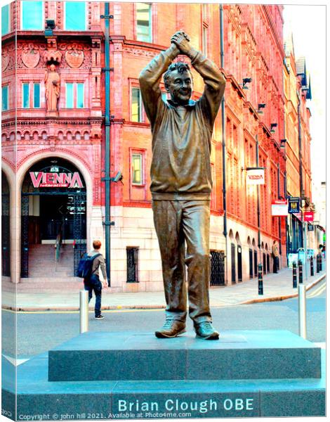 Brian Clough statue at Nottingham Canvas Print by john hill