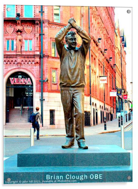 Brian Clough statue at Nottingham Acrylic by john hill