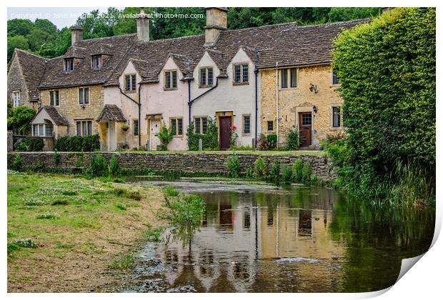 By Brook Cottages. Print by John Morgan