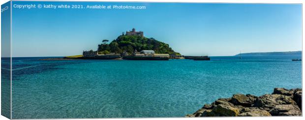 St Michaels mount Cornwall,summer day , Canvas Print by kathy white