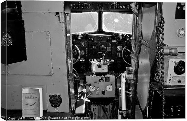 DC3 Dakota Cockpit Canvas Print by John Ellis